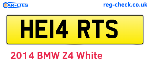 HE14RTS are the vehicle registration plates.