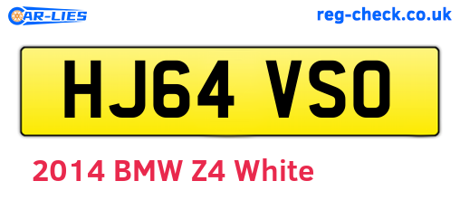 HJ64VSO are the vehicle registration plates.