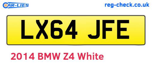 LX64JFE are the vehicle registration plates.