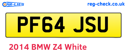 PF64JSU are the vehicle registration plates.