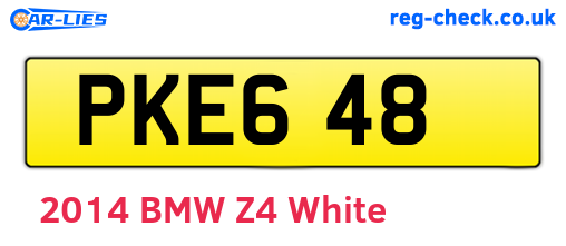 PKE648 are the vehicle registration plates.