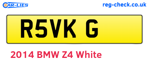 R5VKG are the vehicle registration plates.