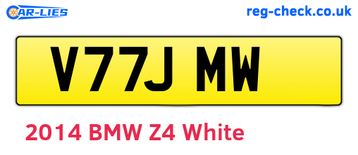 V77JMW are the vehicle registration plates.
