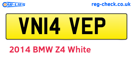 VN14VEP are the vehicle registration plates.