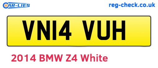 VN14VUH are the vehicle registration plates.