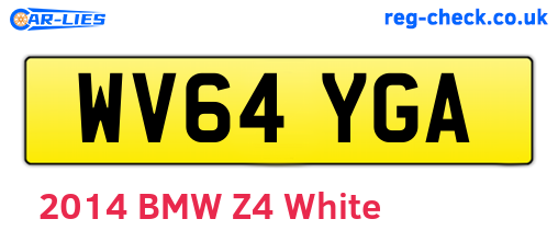 WV64YGA are the vehicle registration plates.