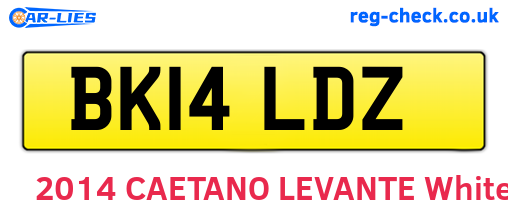 BK14LDZ are the vehicle registration plates.