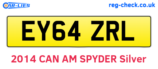 EY64ZRL are the vehicle registration plates.