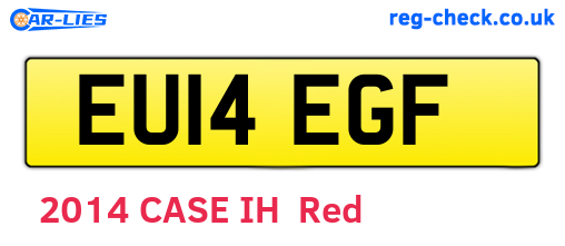 EU14EGF are the vehicle registration plates.