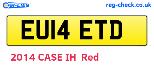 EU14ETD are the vehicle registration plates.