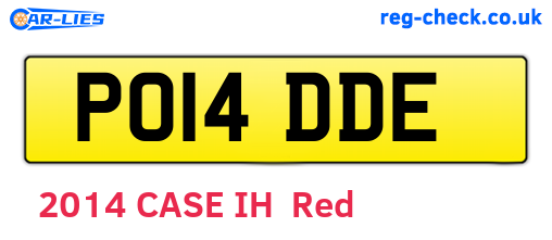 PO14DDE are the vehicle registration plates.