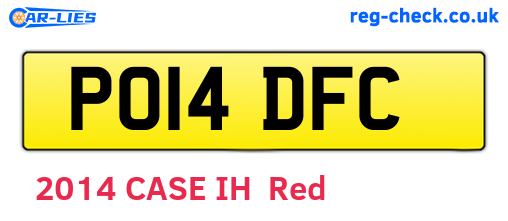 PO14DFC are the vehicle registration plates.