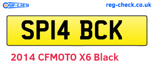 SP14BCK are the vehicle registration plates.