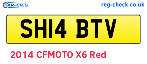 SH14BTV are the vehicle registration plates.