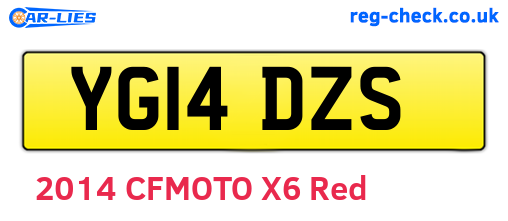 YG14DZS are the vehicle registration plates.