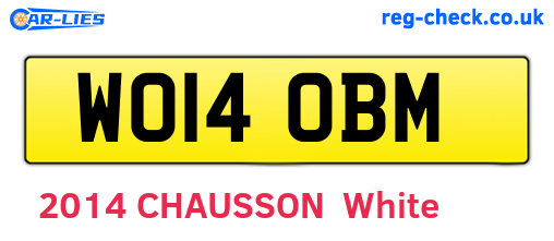 WO14OBM are the vehicle registration plates.