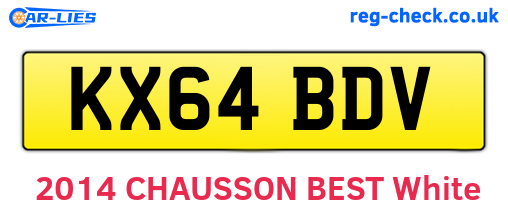 KX64BDV are the vehicle registration plates.