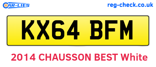 KX64BFM are the vehicle registration plates.