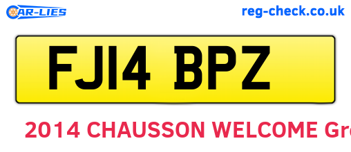 FJ14BPZ are the vehicle registration plates.