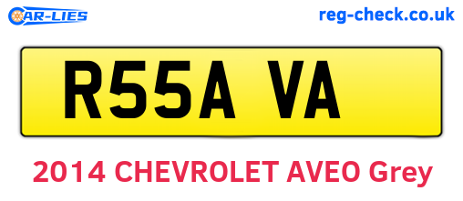 R55AVA are the vehicle registration plates.