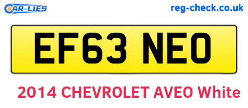 EF63NEO are the vehicle registration plates.