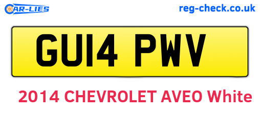 GU14PWV are the vehicle registration plates.