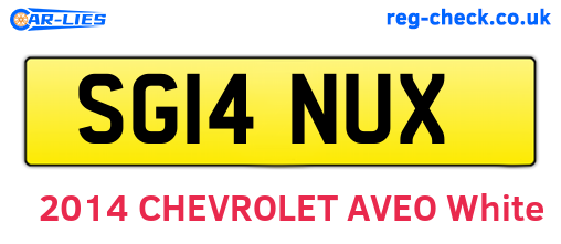 SG14NUX are the vehicle registration plates.