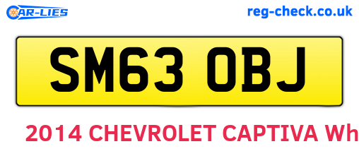 SM63OBJ are the vehicle registration plates.