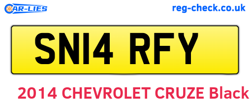 SN14RFY are the vehicle registration plates.