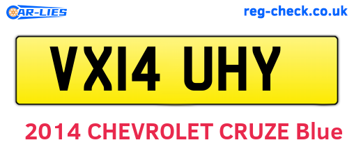 VX14UHY are the vehicle registration plates.