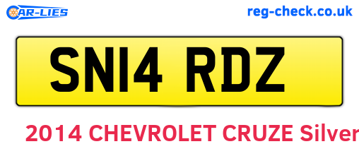 SN14RDZ are the vehicle registration plates.