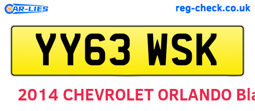 YY63WSK are the vehicle registration plates.