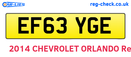 EF63YGE are the vehicle registration plates.