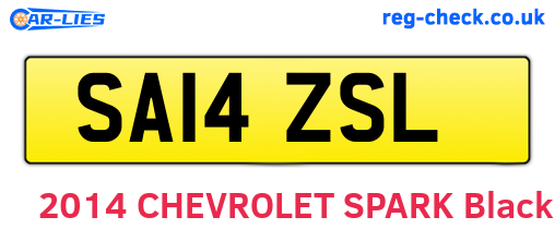 SA14ZSL are the vehicle registration plates.