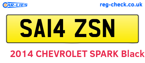 SA14ZSN are the vehicle registration plates.