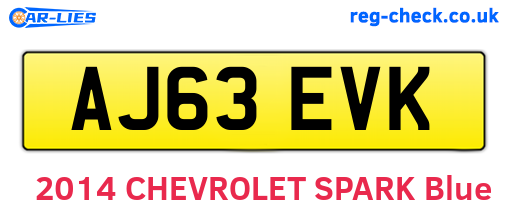AJ63EVK are the vehicle registration plates.
