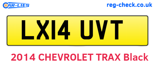 LX14UVT are the vehicle registration plates.