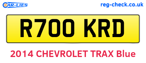 R700KRD are the vehicle registration plates.