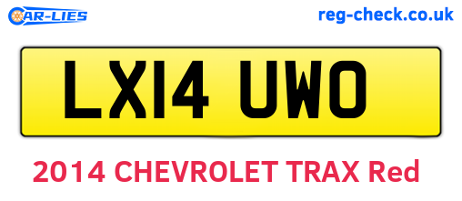 LX14UWO are the vehicle registration plates.