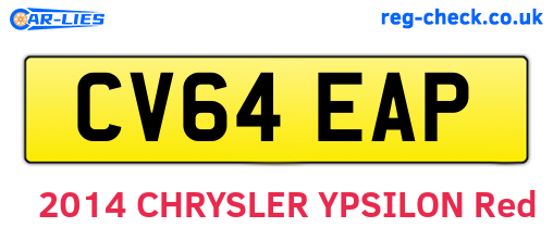 CV64EAP are the vehicle registration plates.