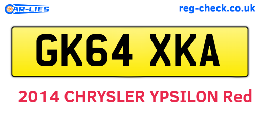 GK64XKA are the vehicle registration plates.