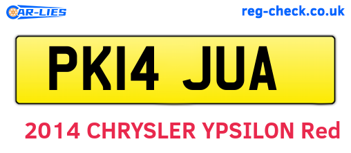 PK14JUA are the vehicle registration plates.