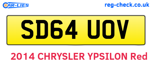 SD64UOV are the vehicle registration plates.