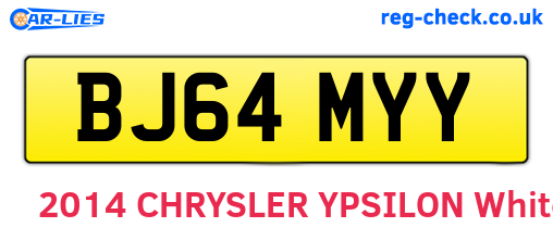 BJ64MYY are the vehicle registration plates.