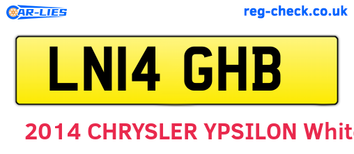 LN14GHB are the vehicle registration plates.