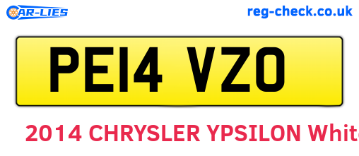 PE14VZO are the vehicle registration plates.