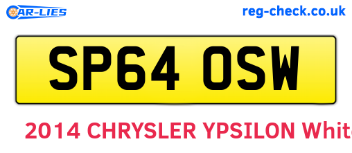 SP64OSW are the vehicle registration plates.