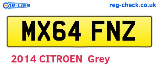 MX64FNZ are the vehicle registration plates.