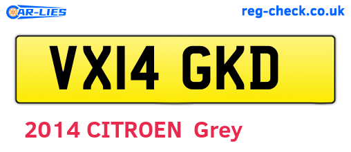 VX14GKD are the vehicle registration plates.