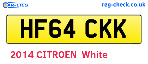HF64CKK are the vehicle registration plates.